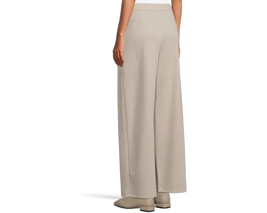 Брюки с защипами спереди из легкого понте Eileen Fisher