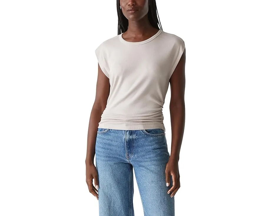 Топ Michael Stars Joni с круглым вырезом и присборенными боками из ультра-ребристой ткани