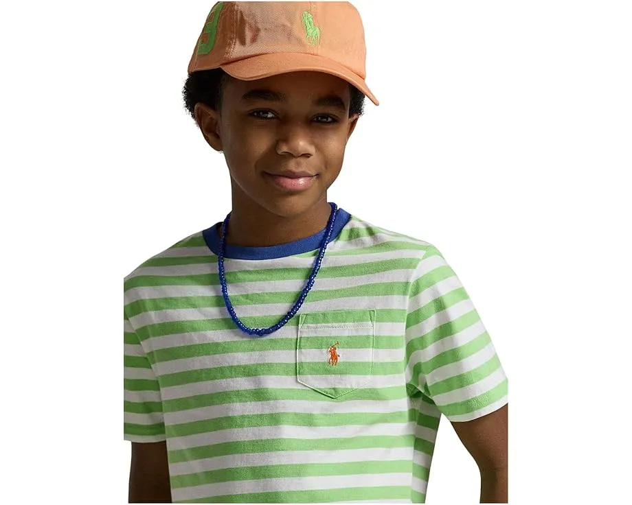 Striped Cotton Jersey Pocket Tee (Big Kid)