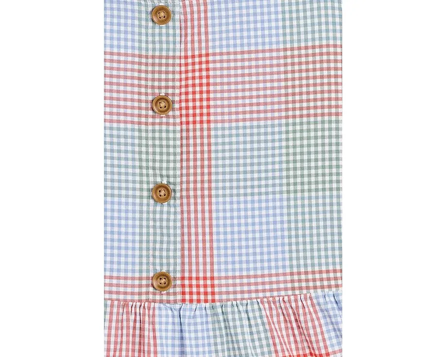 Платье Janie and Jack в разноцветную клетку с бантами на бретелях