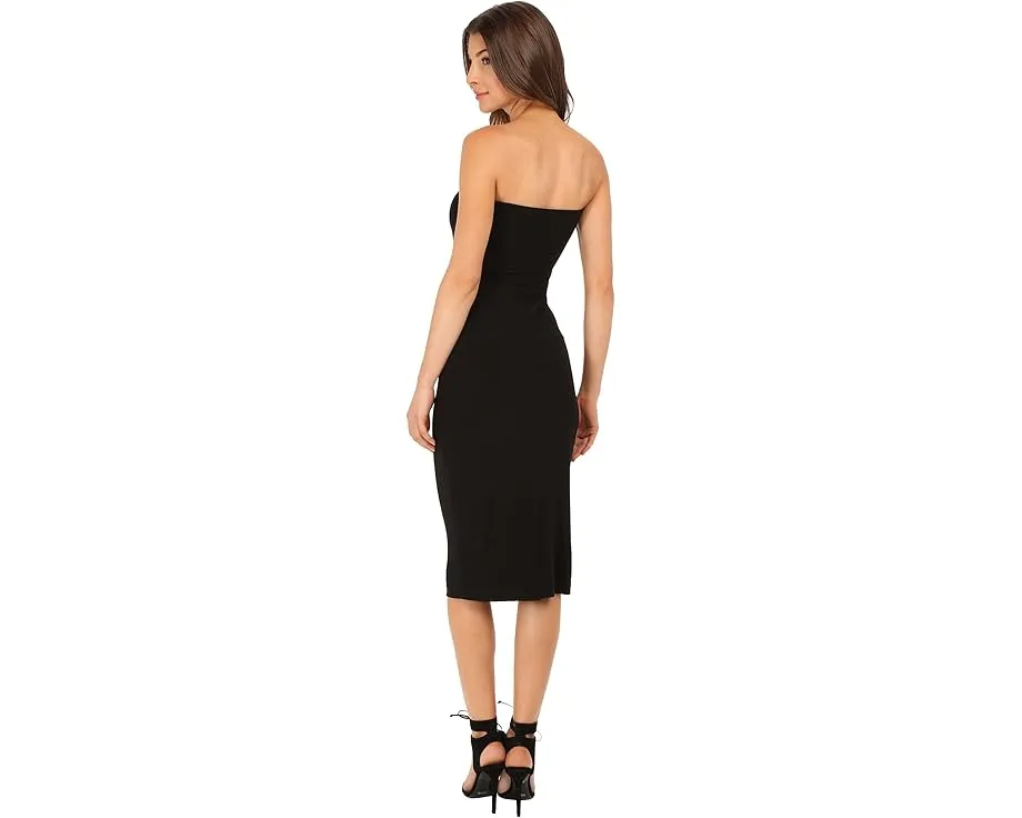 Платье Norma Kamali без бретелей с запахом миди длины