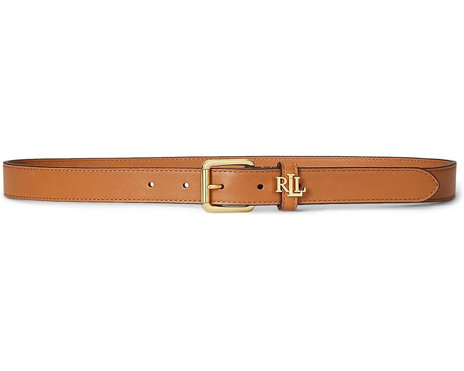 Узкий кожаный ремень Lauren Ralph Lauren с логотипом на шлевке