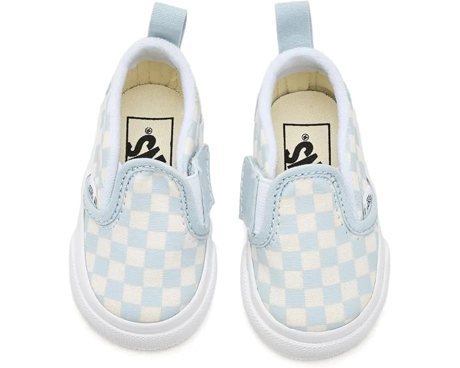Слипоны Vans Kids Slip On V из холста с боковой липучкой и мягким воротником