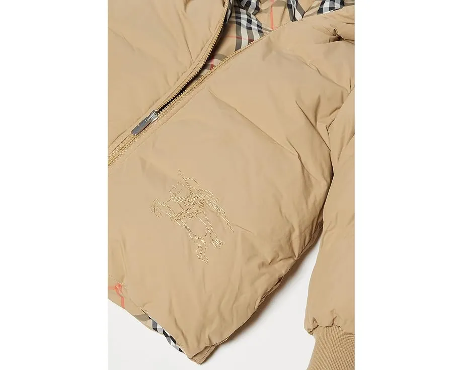 Куртка Burberry Kids Axel Puffer реверсивная с вышитым рыцарем