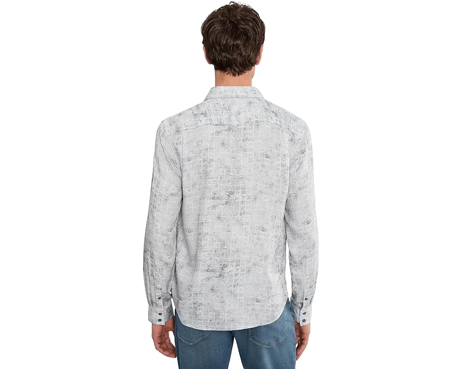 Рубашка John Varvatos Luca из модала с отложным воротником и длинными рукавами