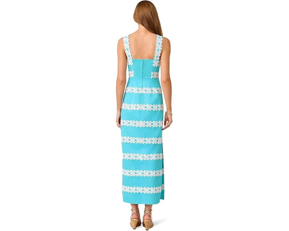 Платье Davis макси с квадратным вырезом и кружевной отделкой Lilly Pulitzer