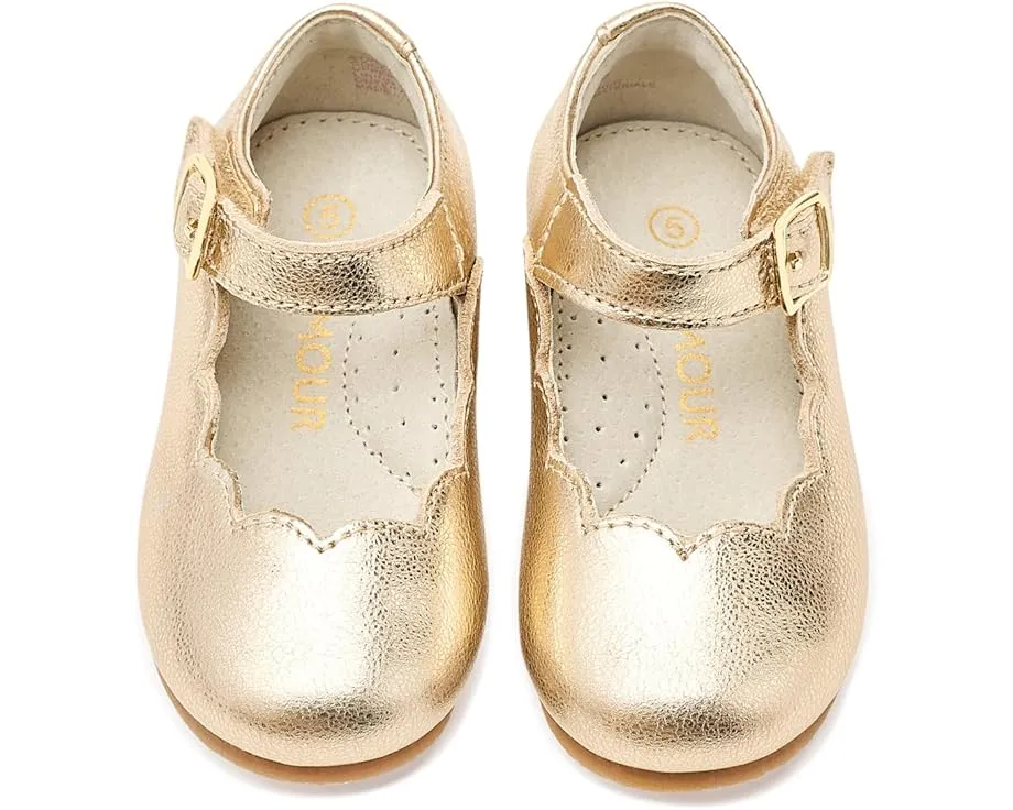 Балетки L'Amour Shoes Kids Sonia с фигурным краем и липучкой