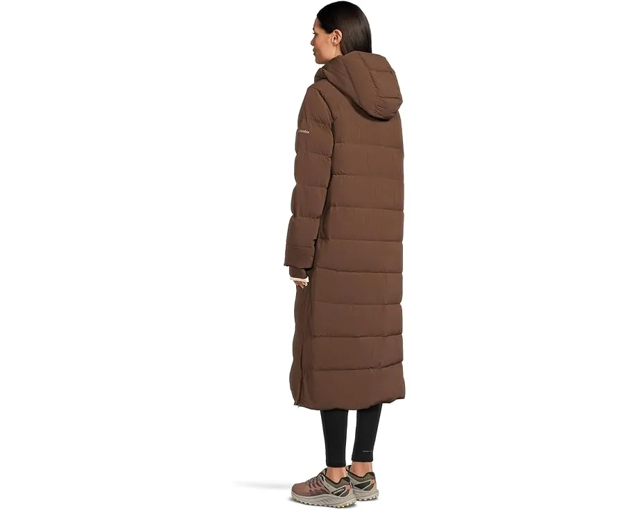Длинная куртка Columbia Amaze Puff с капюшоном на пухе 650 и съемными лямками для переноски