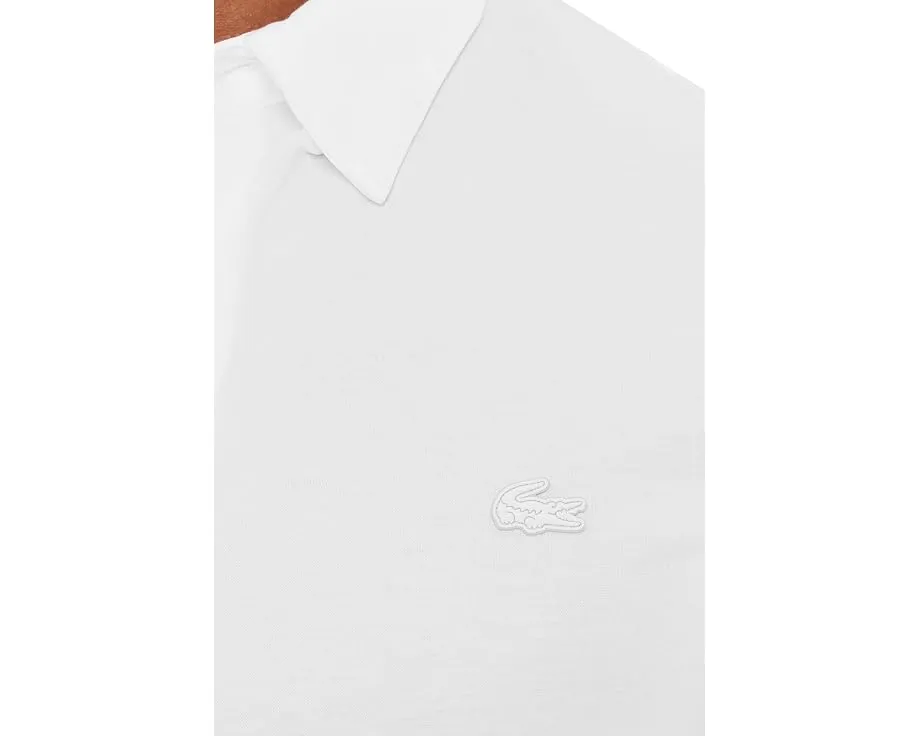 Приталенная рубашка Lacoste из хлопкового микса белого цвета