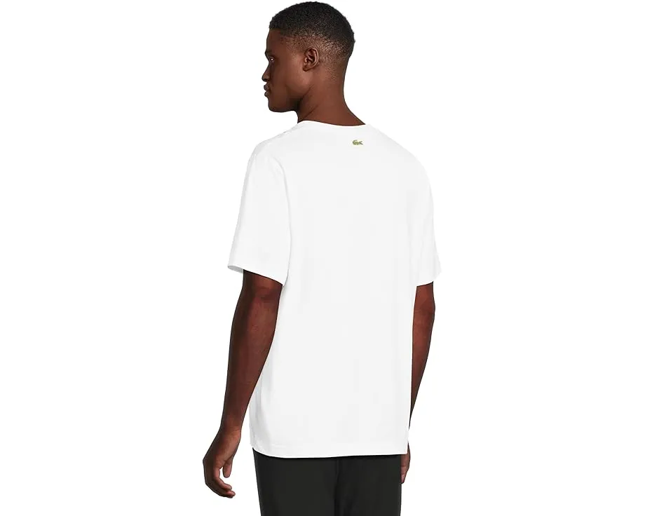 Футболка Lacoste Classic Fit Cotton Print с принтом и вышитым крокодилом