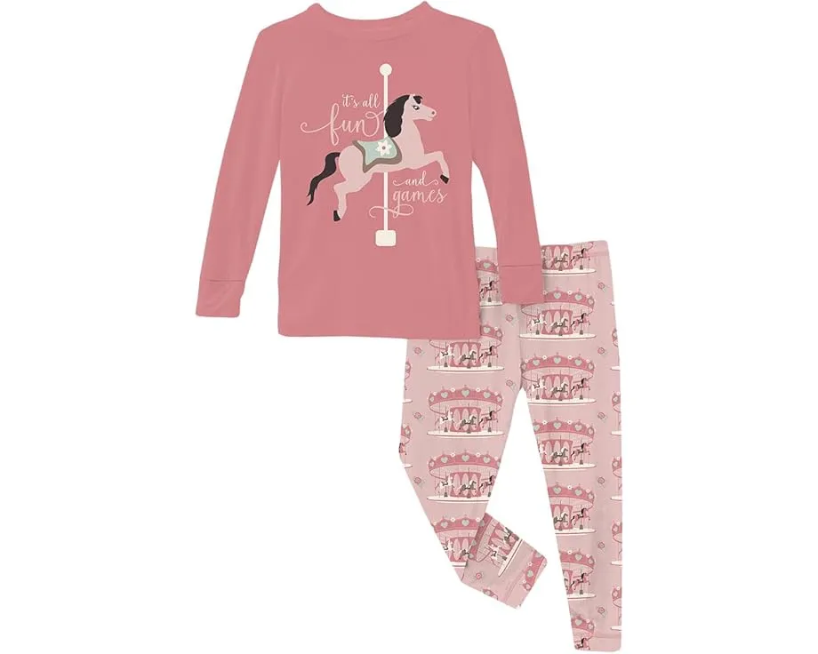 Пижамный набор Kickee Pants Kids с длинным рукавом и принтом