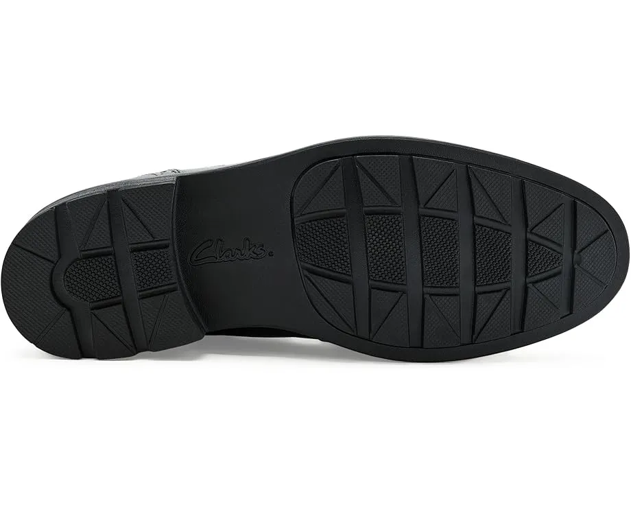 Clarks Emmet Step туфли на каждый день из черной гладкой кожи