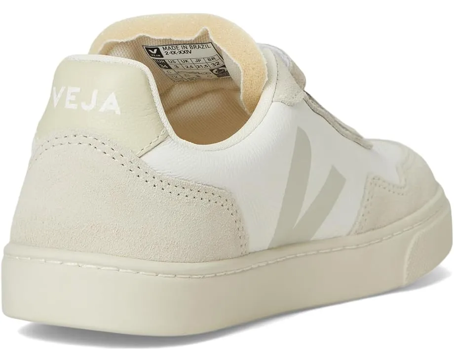 Детские кроссовки VEJA Small V-90 из кожи с застежкой на липучках