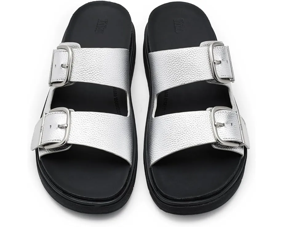 Сандалии FitFlop Gen FF Buckle Tumbled Leather Two Bar на платформе