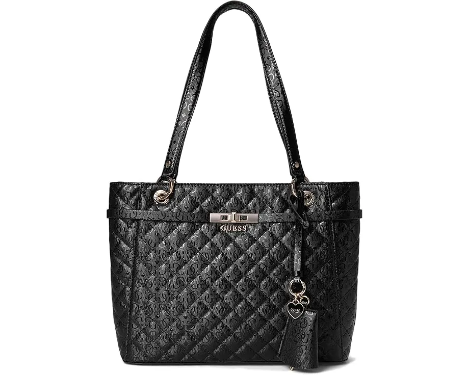 Сумка-тоут GUESS Idra Noel с простежкой и съемным шармом