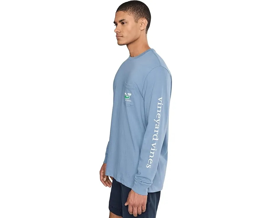 Длинная футболка Vineyard Vines с китом для гольфа и карманом