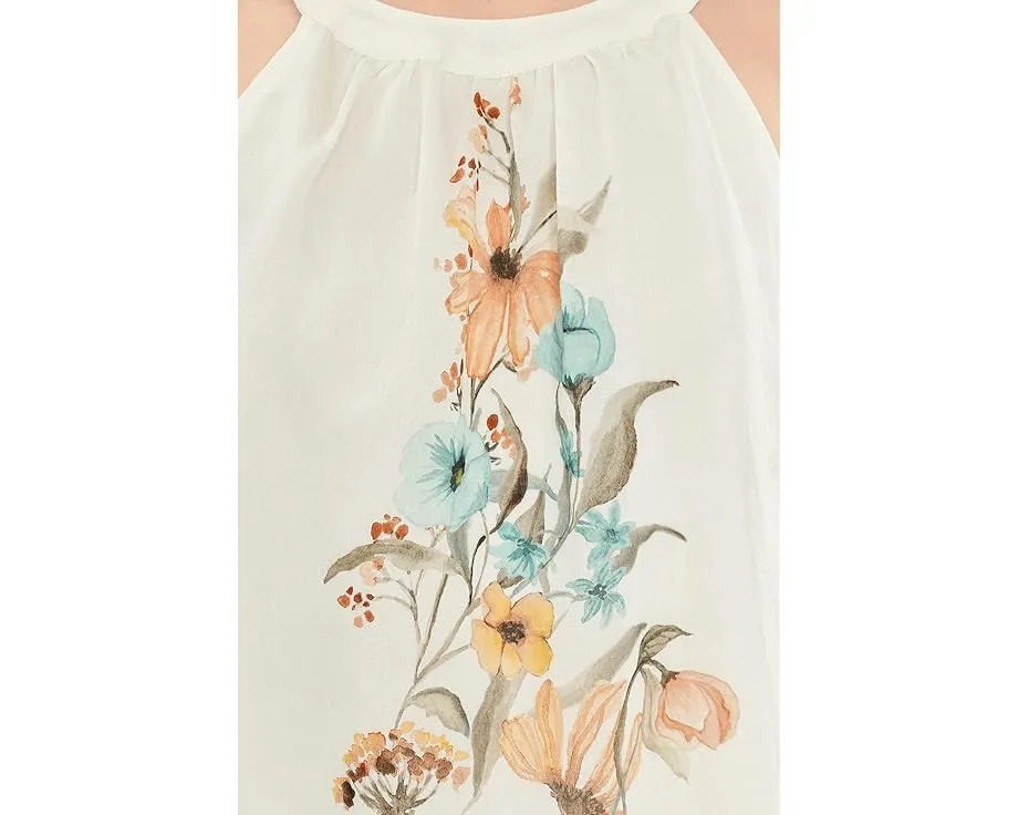 Блуза Vince Camuto без рукавов с высоким воротником и цветочным принтом