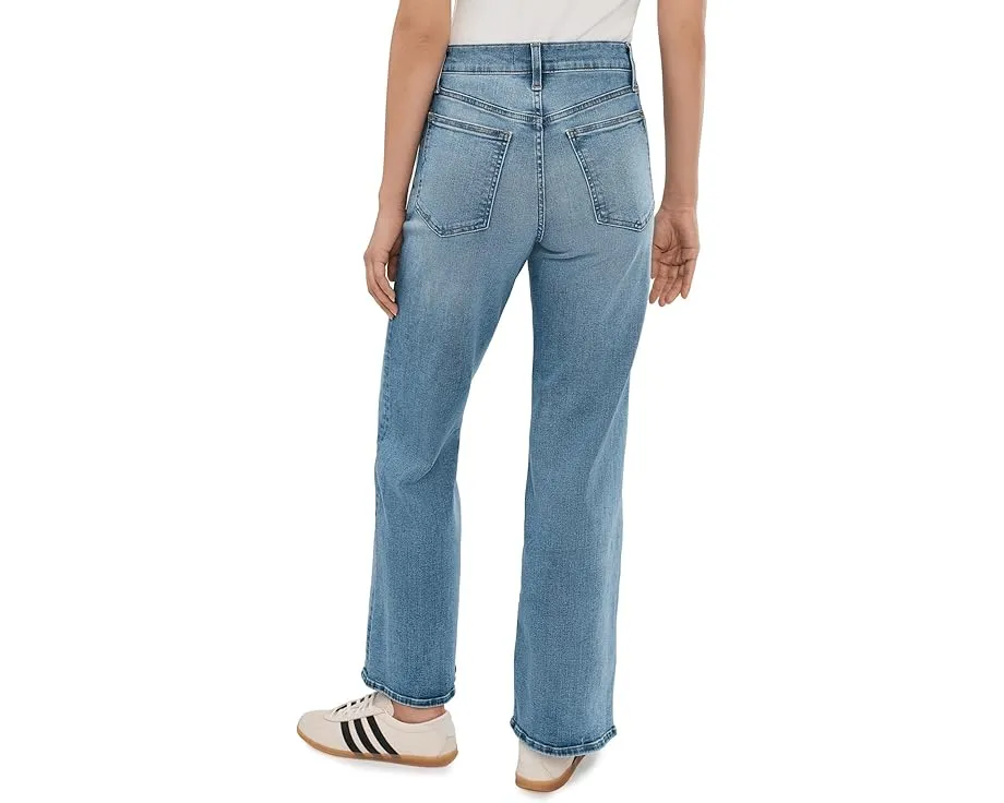 Широкие джинсы Madewell в цвете Coastal Blue с высокой посадкой и расклешенными штанинами