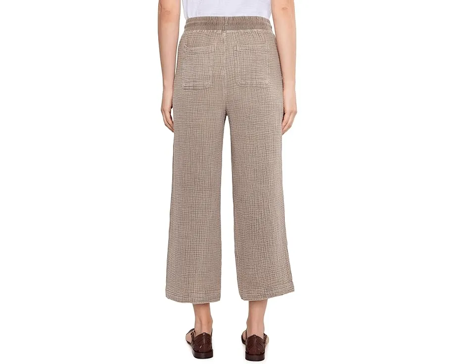 Широкие брюки Splendid Ava из хлопкового газа с эластичным поясом на шнурке