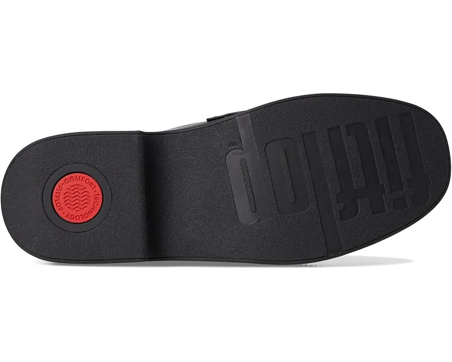 Лоферы FitFlop F-Luma на скрытом клине с пряжкой из гладкой кожи
