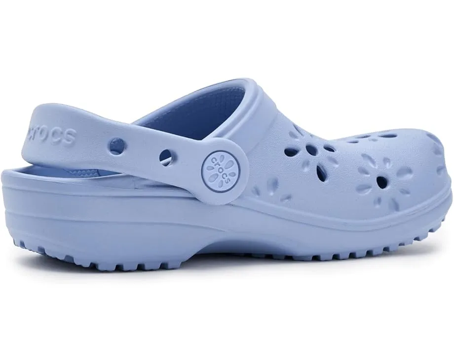 Детские кроксы Crocs Classic с цветочным ажурным дизайном для малышей