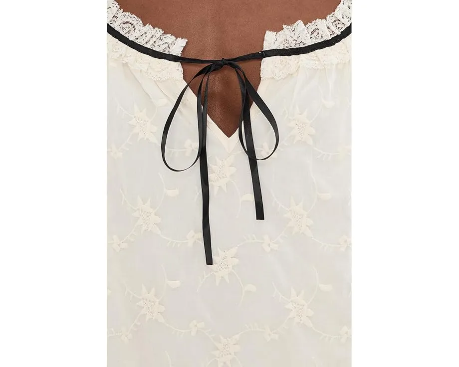 Мини-платье Free People Juno с вышивкой и пышными рукавами