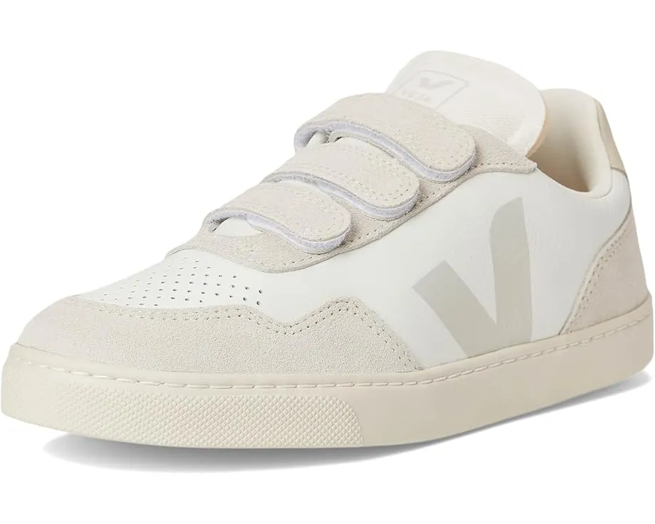 Детские кроссовки VEJA Small V-90 из премиальной кожи с тремя липучками