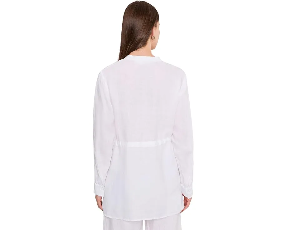 Organic Handkerchief Linen Long Shirt With Drawstrng