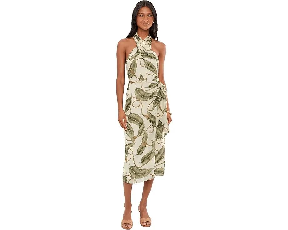 Платье-миди Rope-Print Georgette Halter Lauren Ralph Lauren с принтом канатов