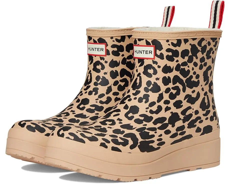 Утепленные короткие сапоги Play Short Insulated от Hunter цвет Medium Natural Leopard
