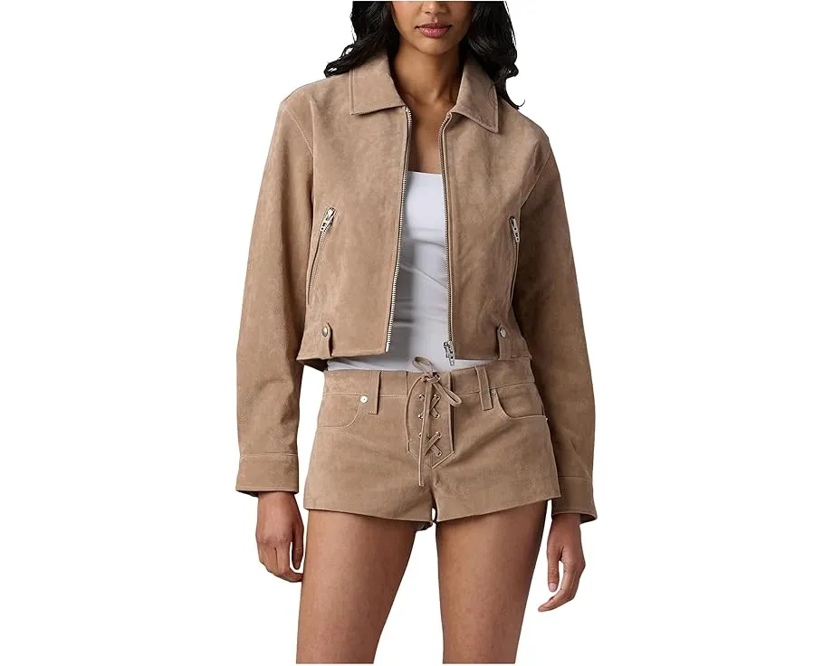 Косуха Blank NYC Latte Frappe из натуральной замши с молниями