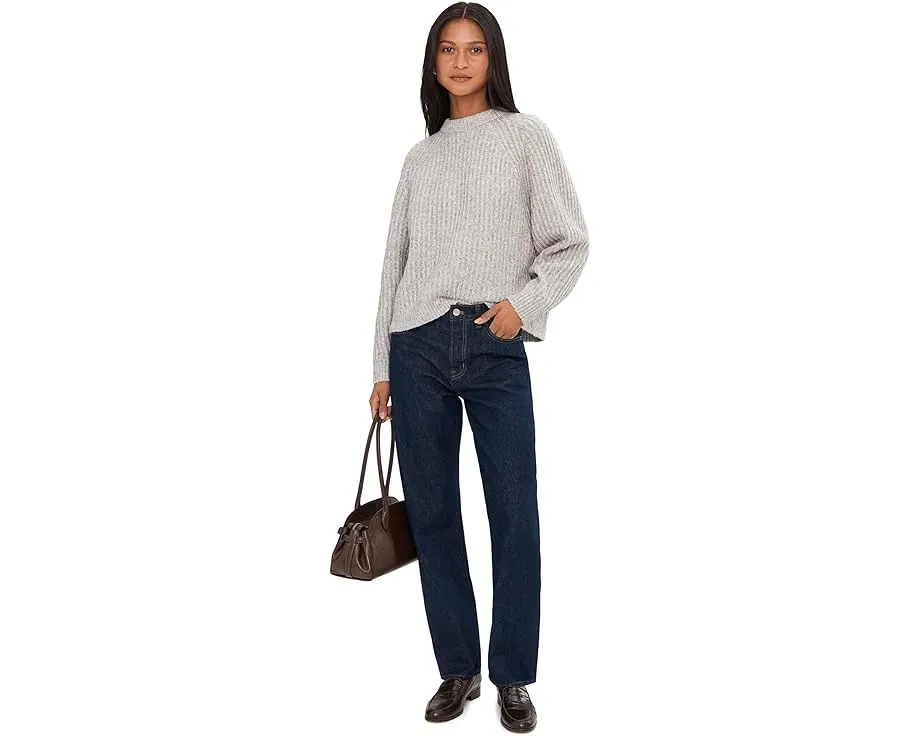 Уютный свитер Madewell Stevie с воротником-гольф из меланжевой хлопковой пряжи