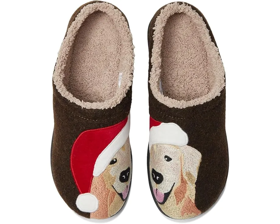 L.L.Bean Уютные тапочки Daybreak Scuff с рисунком собаки и шерстяным верхом