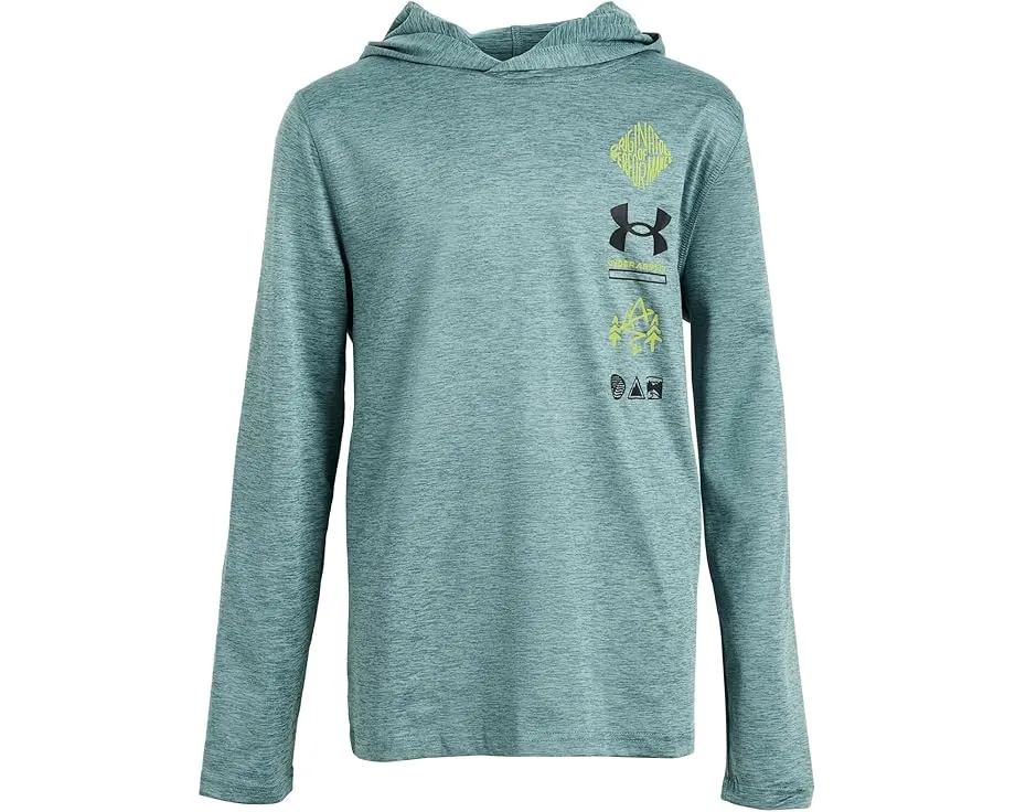 Спортивная толстовка Under Armour Kids с вертикальным логотипом и карманом кенгуру