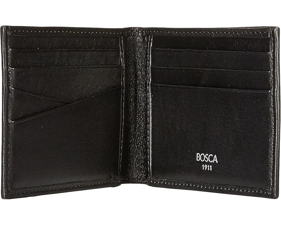 Маленький кошелек двойного сложения Bosca из итальянской кожи