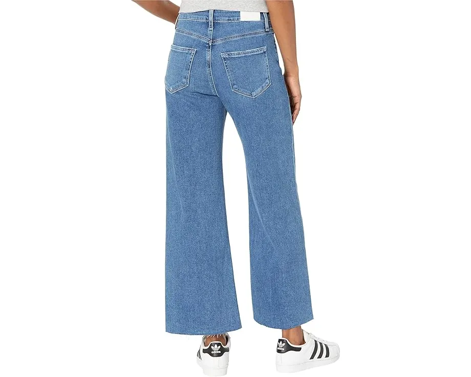 Джинсы Paige Anessa Raw Hem с эффектом потертостей и широкими штанинами