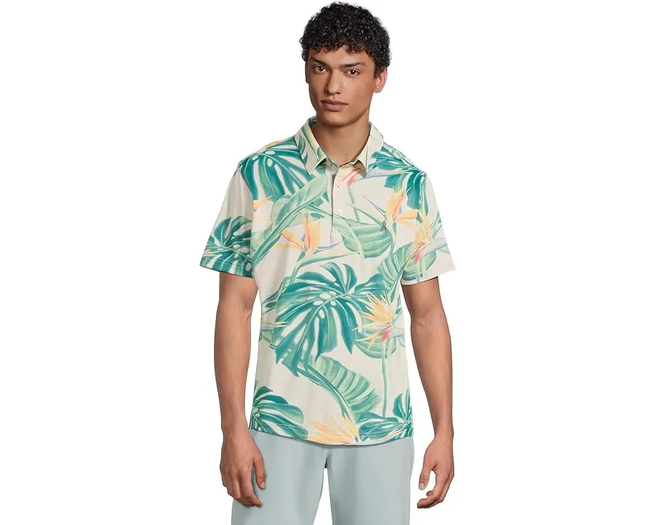 Поло Chubbies The Frond Of You из дышащей ткани с принтом листьев