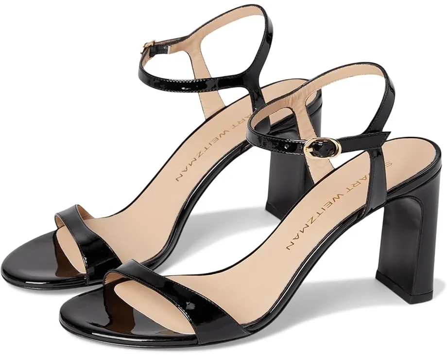 Сандалии Stuart Weitzman Babette 85 на массивном каблуке с кожаным верхом