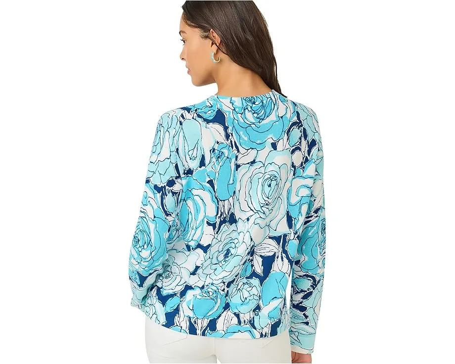 Свитер Lilly Pulitzer Tensley с цветочной вышивкой и V-образным вырезом