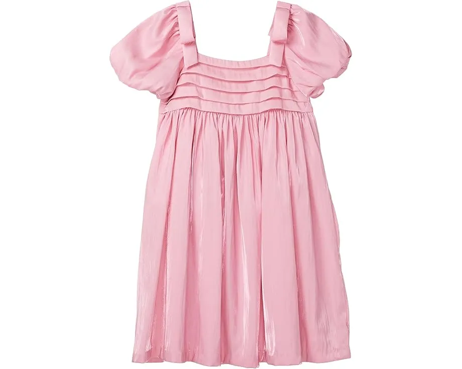 Блестящее платье Janie and Jack с плиссированным лифом и пышными рукавами