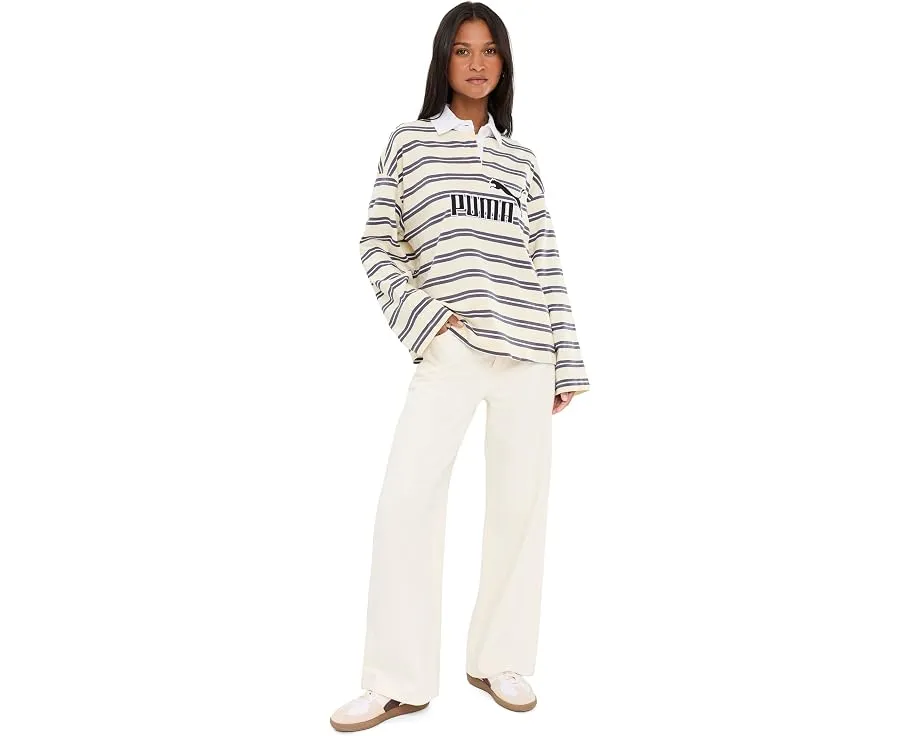 Лонгслив Puma Essentials Elevated No.1 Logo Oversized Striped Rugby Polo поло с полосатым принтом