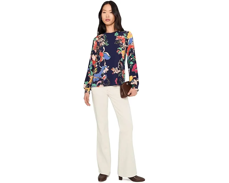 Блузка Johnny Was Janie Favorite с объемными рукавами и высоким воротником