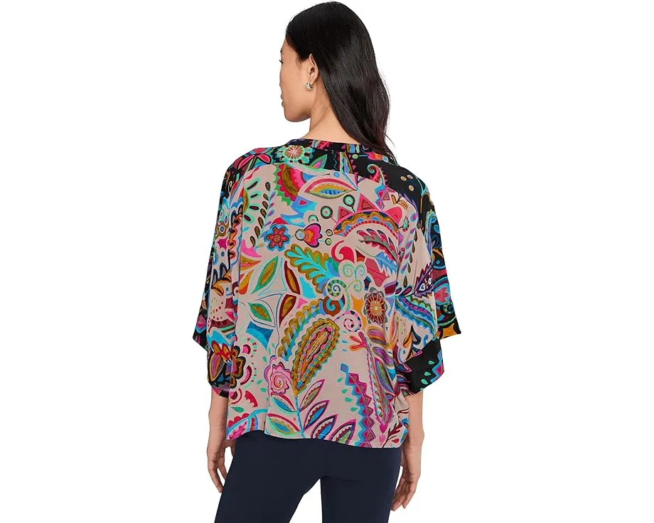 Блуза-кардиган Johnny Was Flow Shrug Silvana из шелка с цветочным принтом