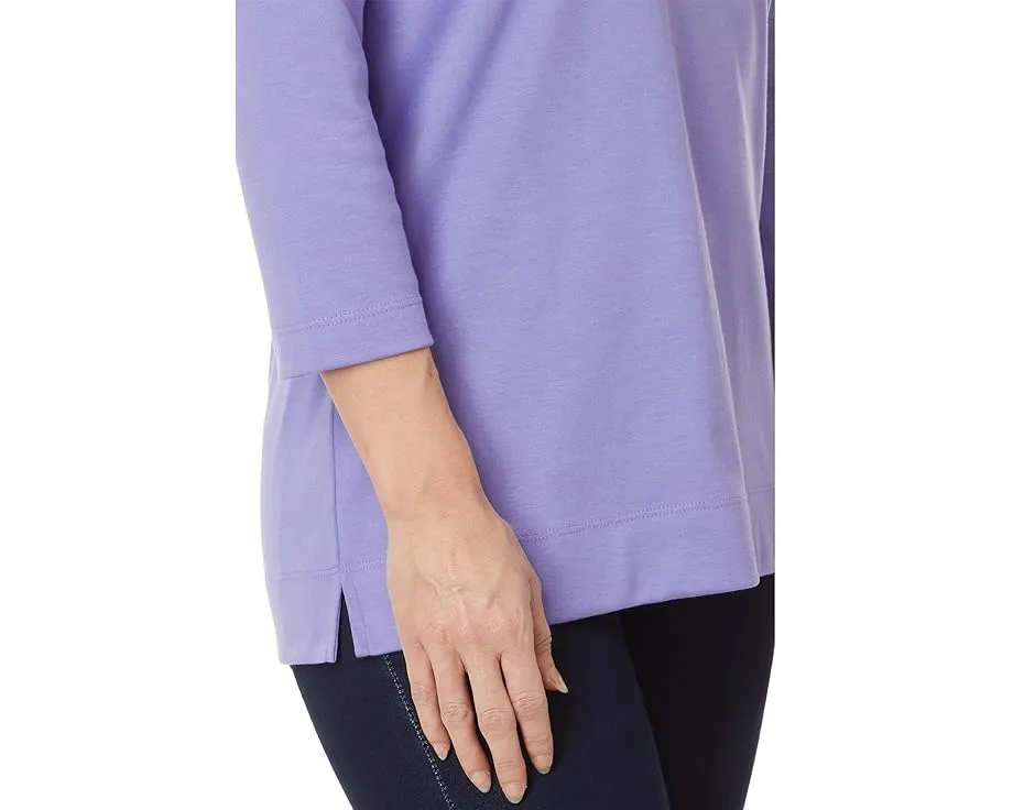 Туника L.L.Bean Pima с разрезным вырезом и рукавом 3/4