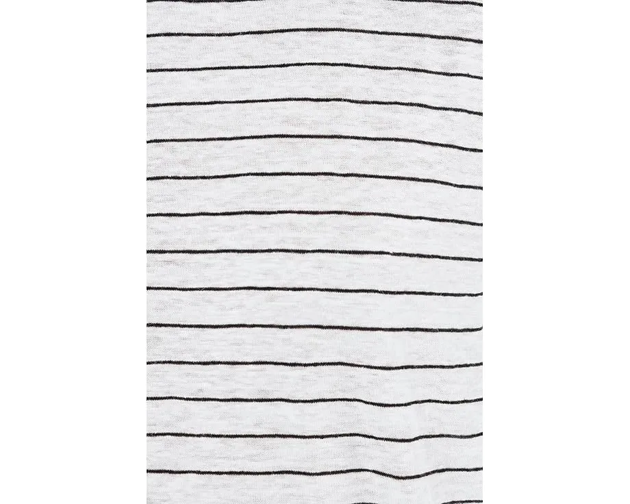Organic Linen Jersey Stripe Crew Neck Short Sleeve Box Top