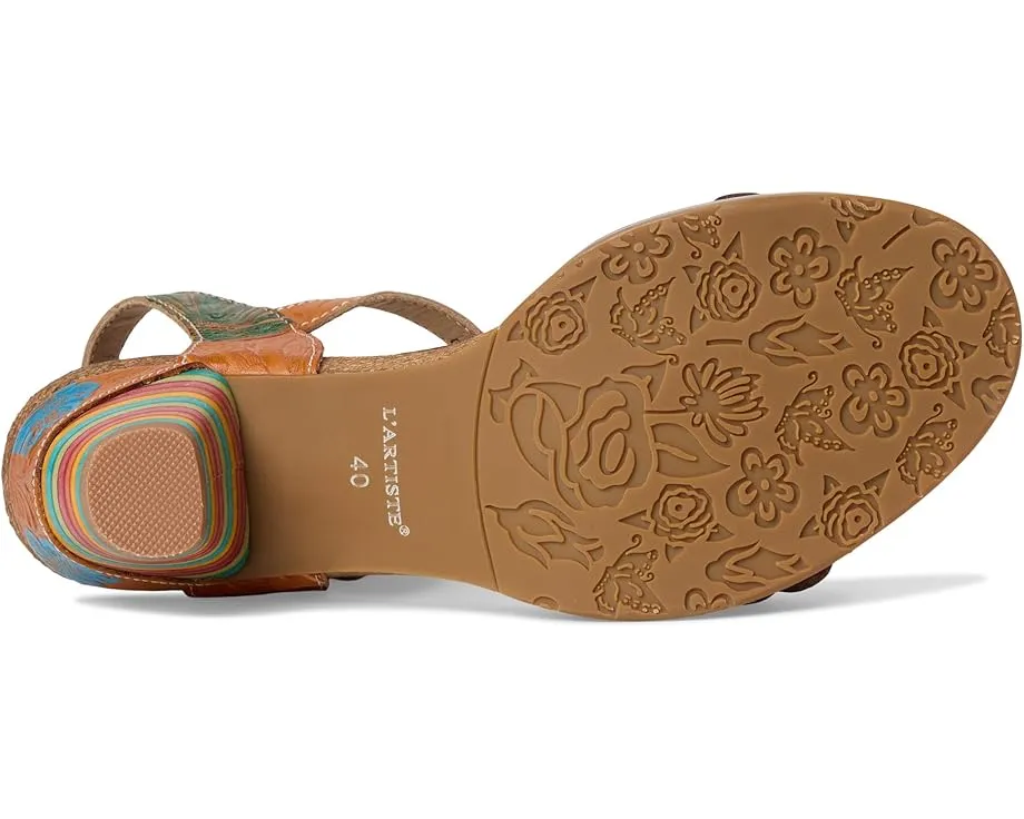 Сандалии Bluesky с цветочными аппликациями и конусным каблуком