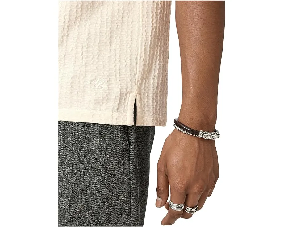 Футболка John Varvatos Brasse Crew с эффектом кос и вышитым логотипом