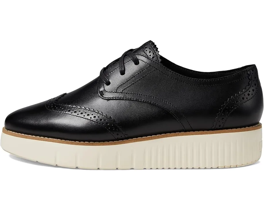 Оксфорды Grand City Platform на платформе из кожи с перфорацией