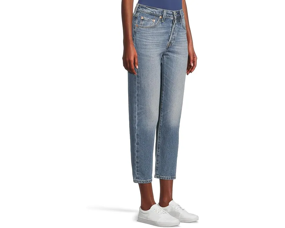 Джинсы Levi's 501 Crop зауженного кроя с высокой посадкой и потертостями