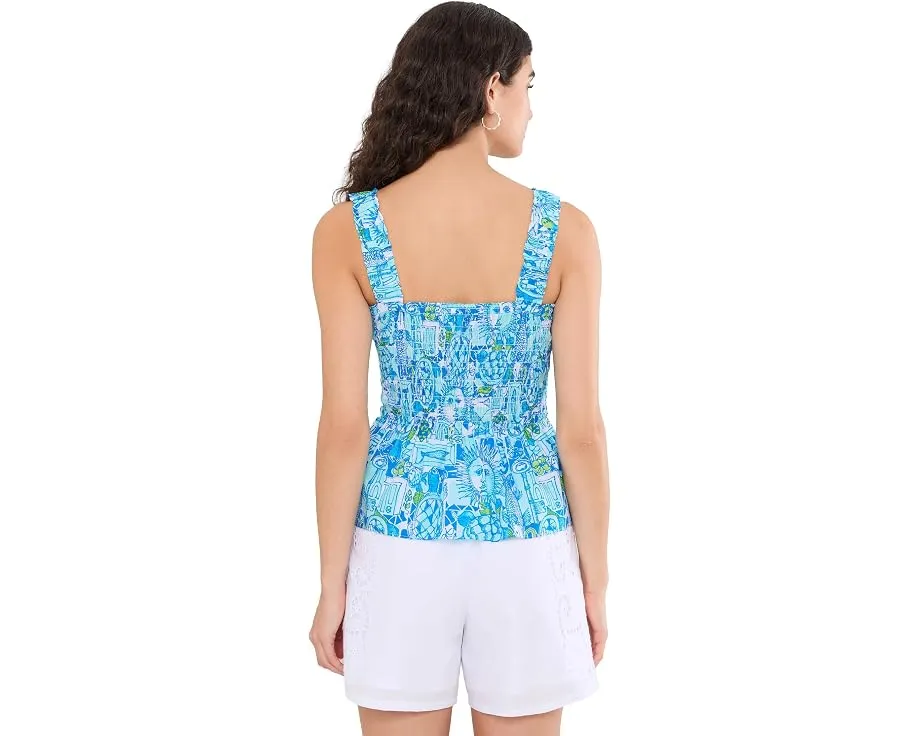 Топ Hadly Smocked от Lilly Pulitzer с квадратным вырезом и оборками